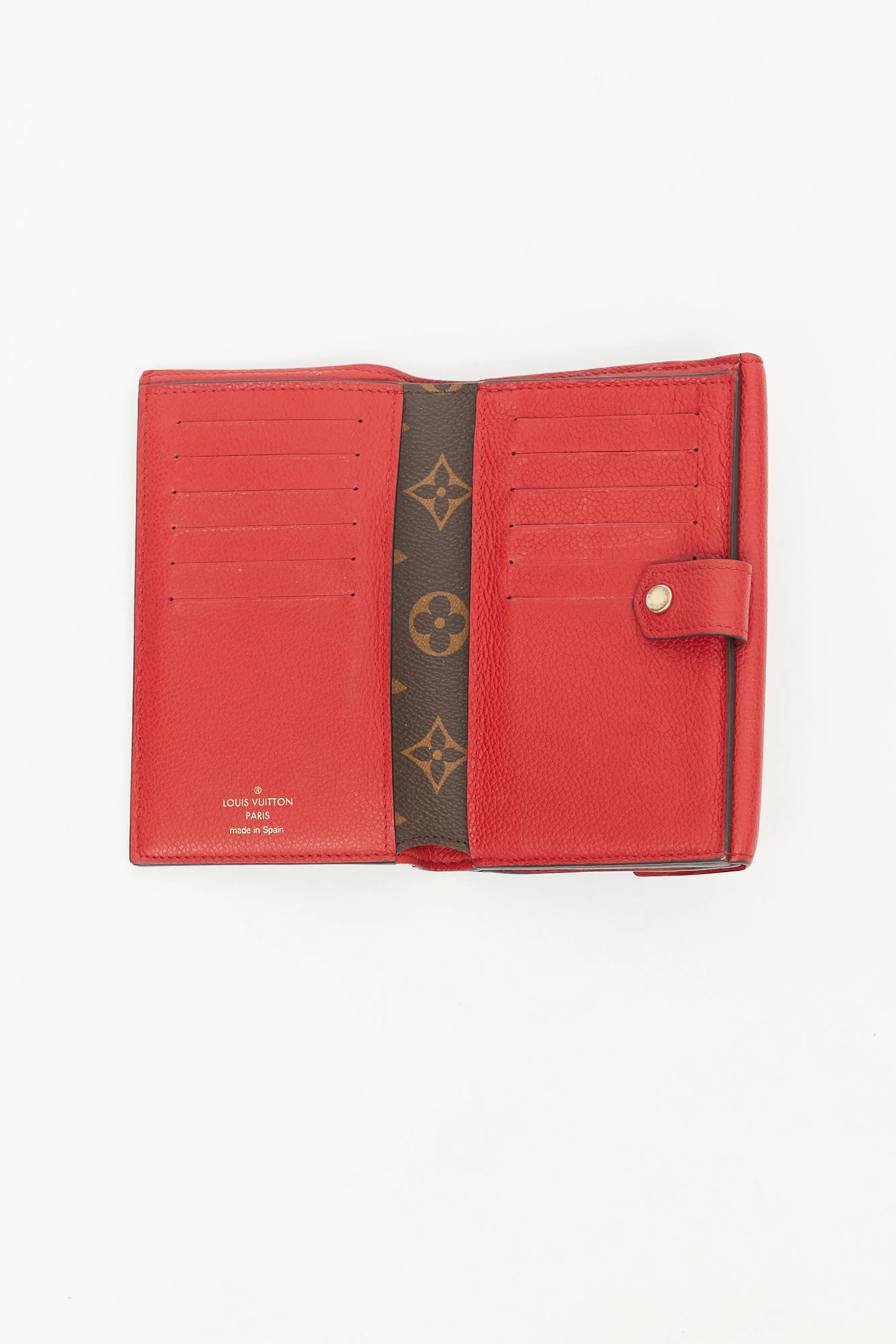 Brown & Red LV Monogram Pallas Compact Wallet
