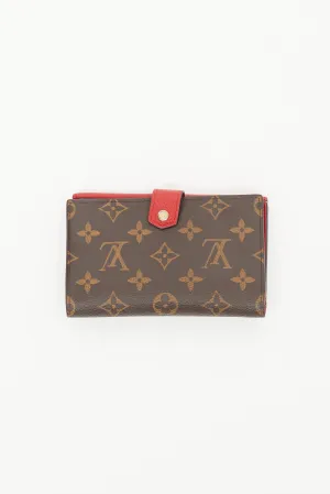 Brown & Red LV Monogram Pallas Compact Wallet