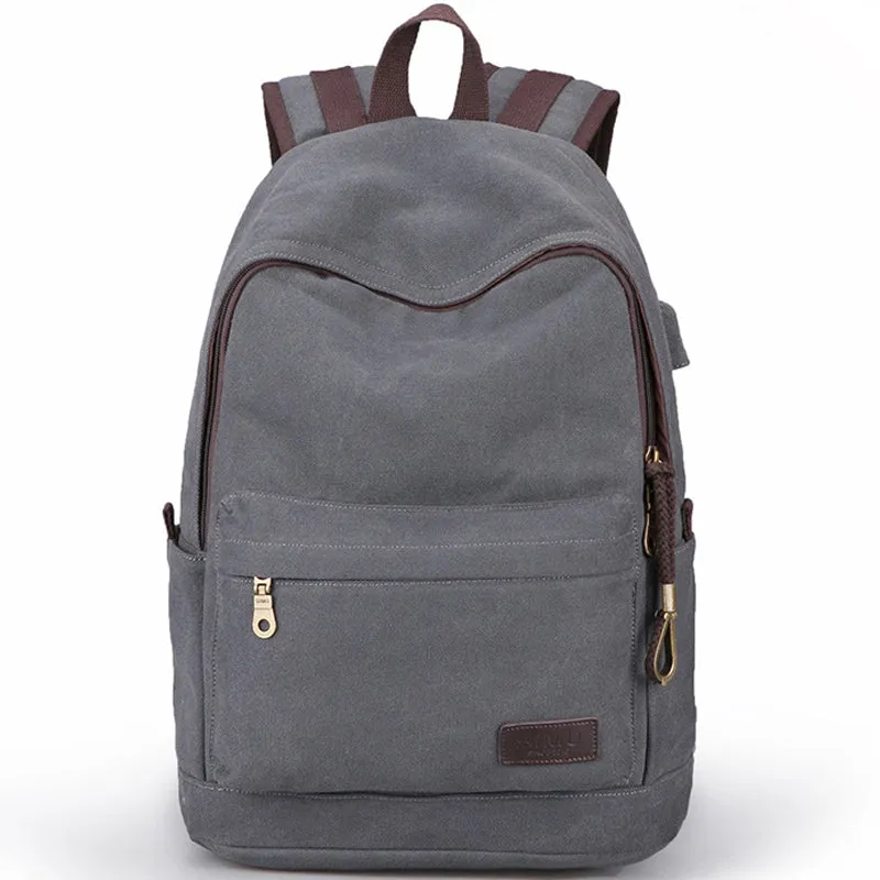 Canvas Backpack Daypack Student Laptop Backpack