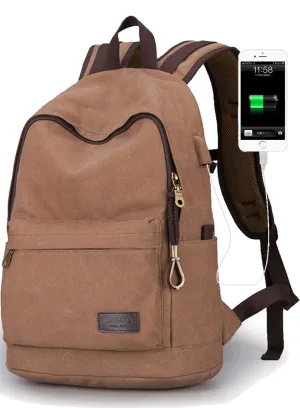 Canvas Backpack Daypack Student Laptop Backpack