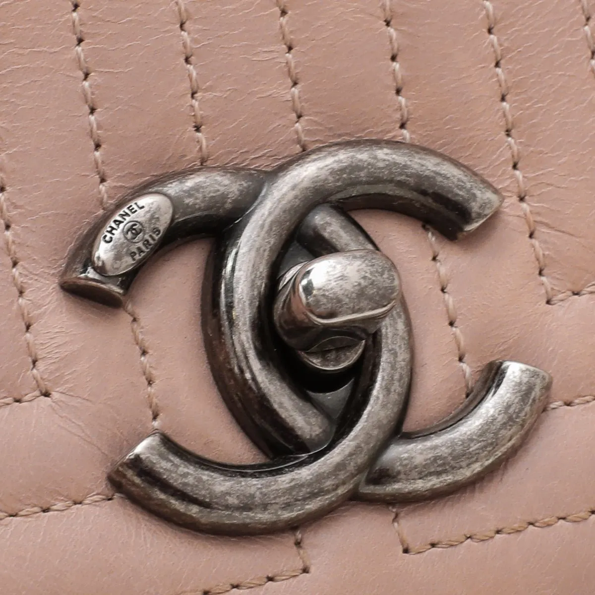 Chanel Beige Poudre Geometric CC Full Flap Bag