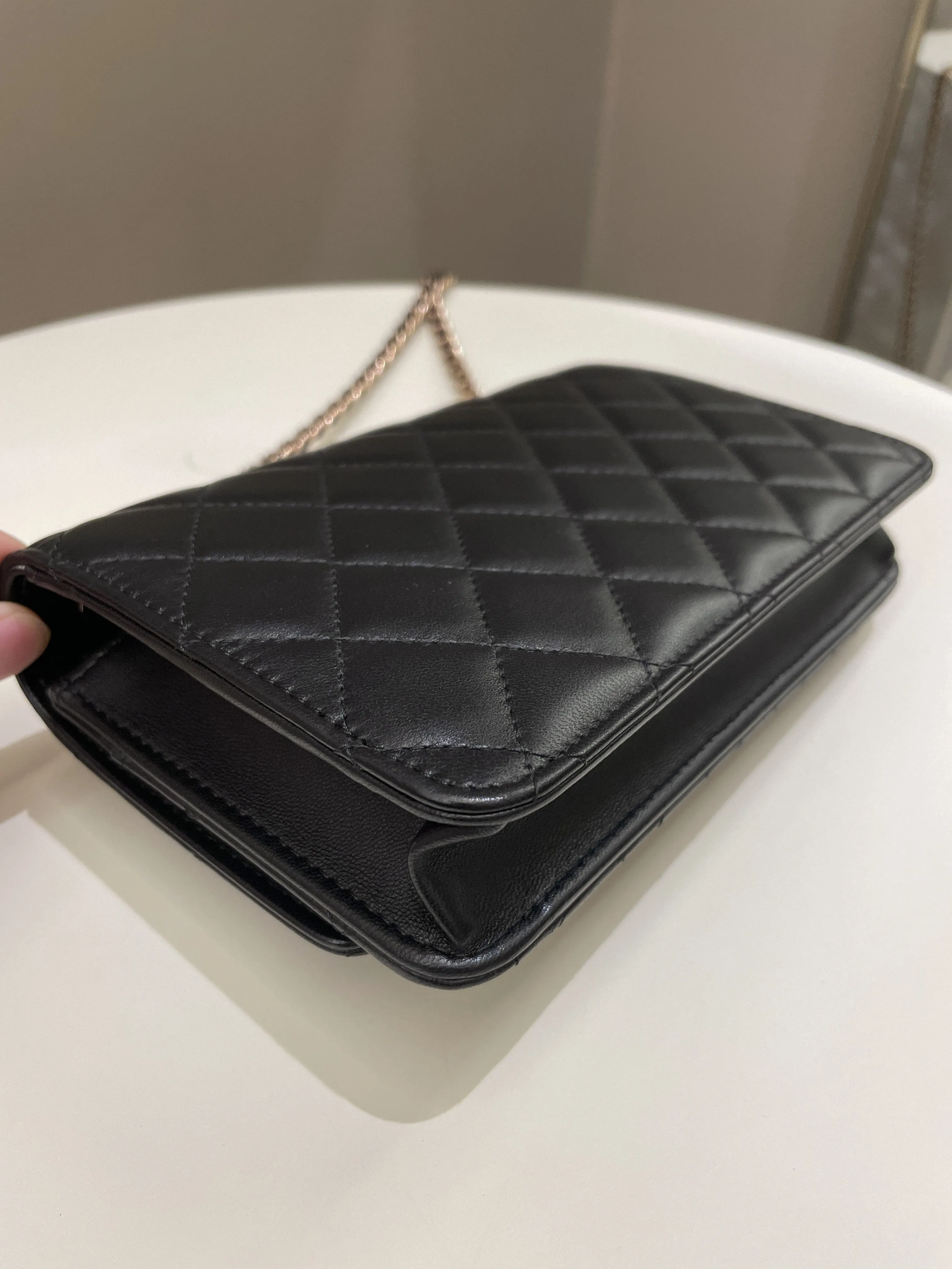 Chanel Trendy CC Wallet On Chain Black Lambskin