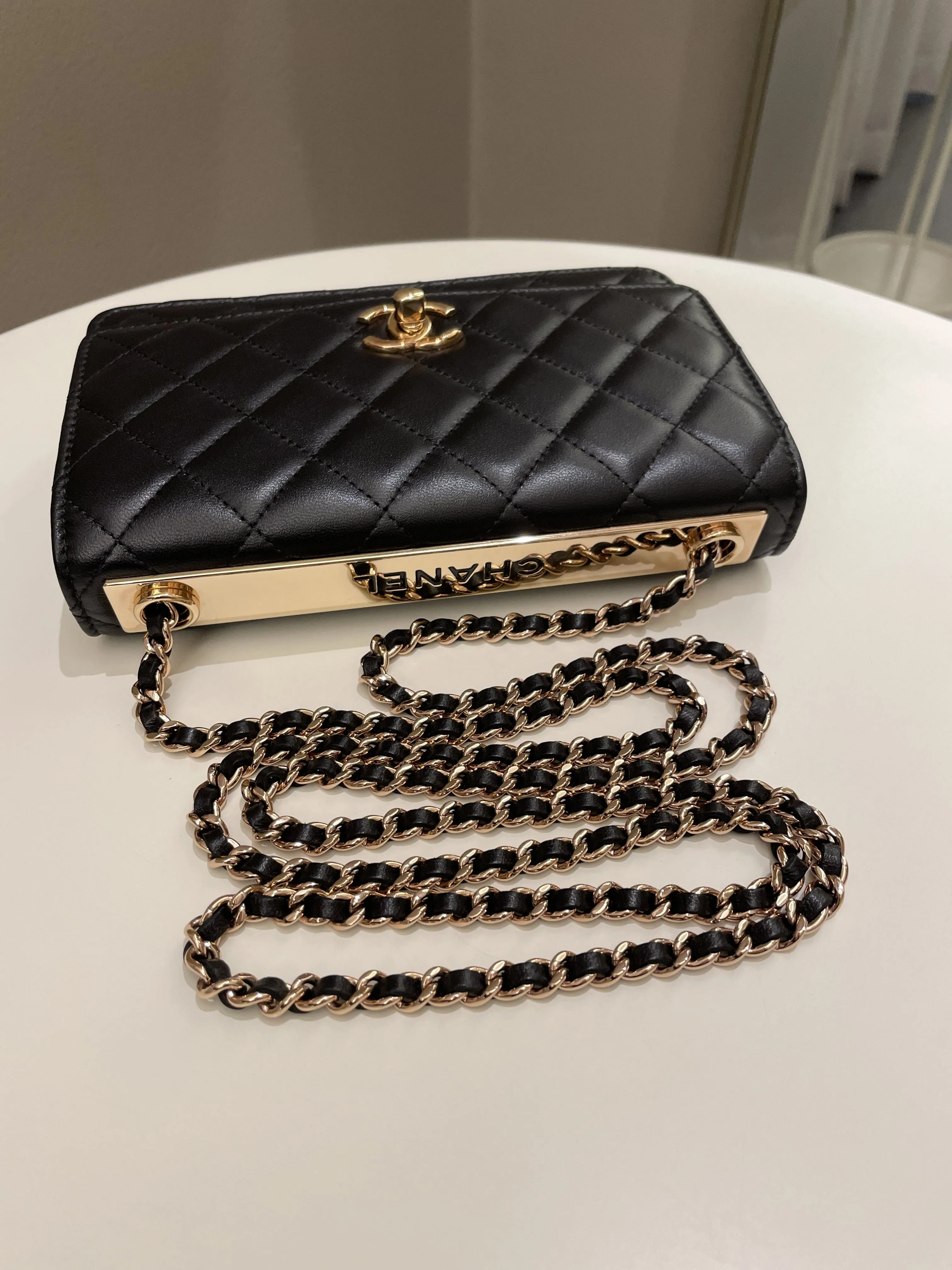 Chanel Trendy CC Wallet On Chain Black Lambskin