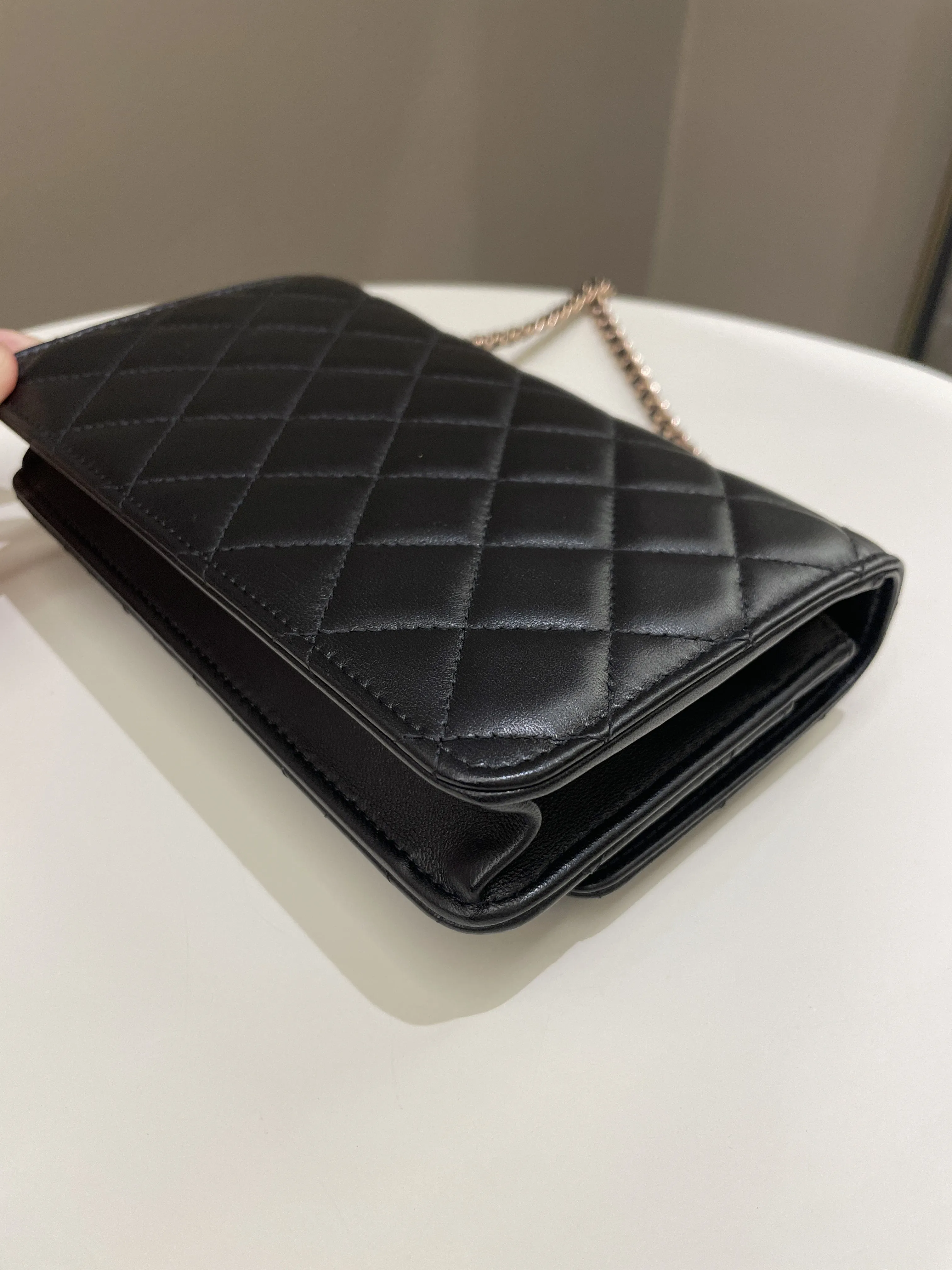 Chanel Trendy CC Wallet On Chain Black Lambskin