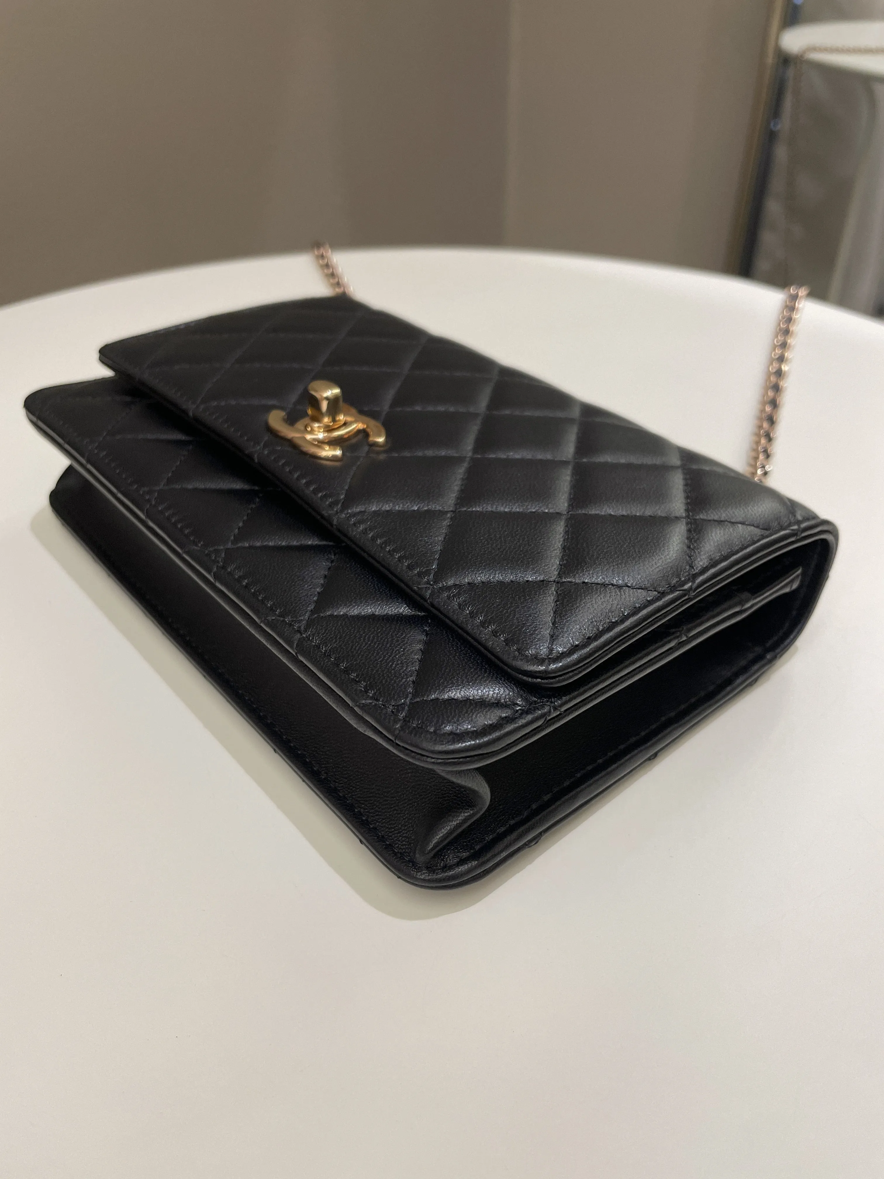 Chanel Trendy CC Wallet On Chain Black Lambskin