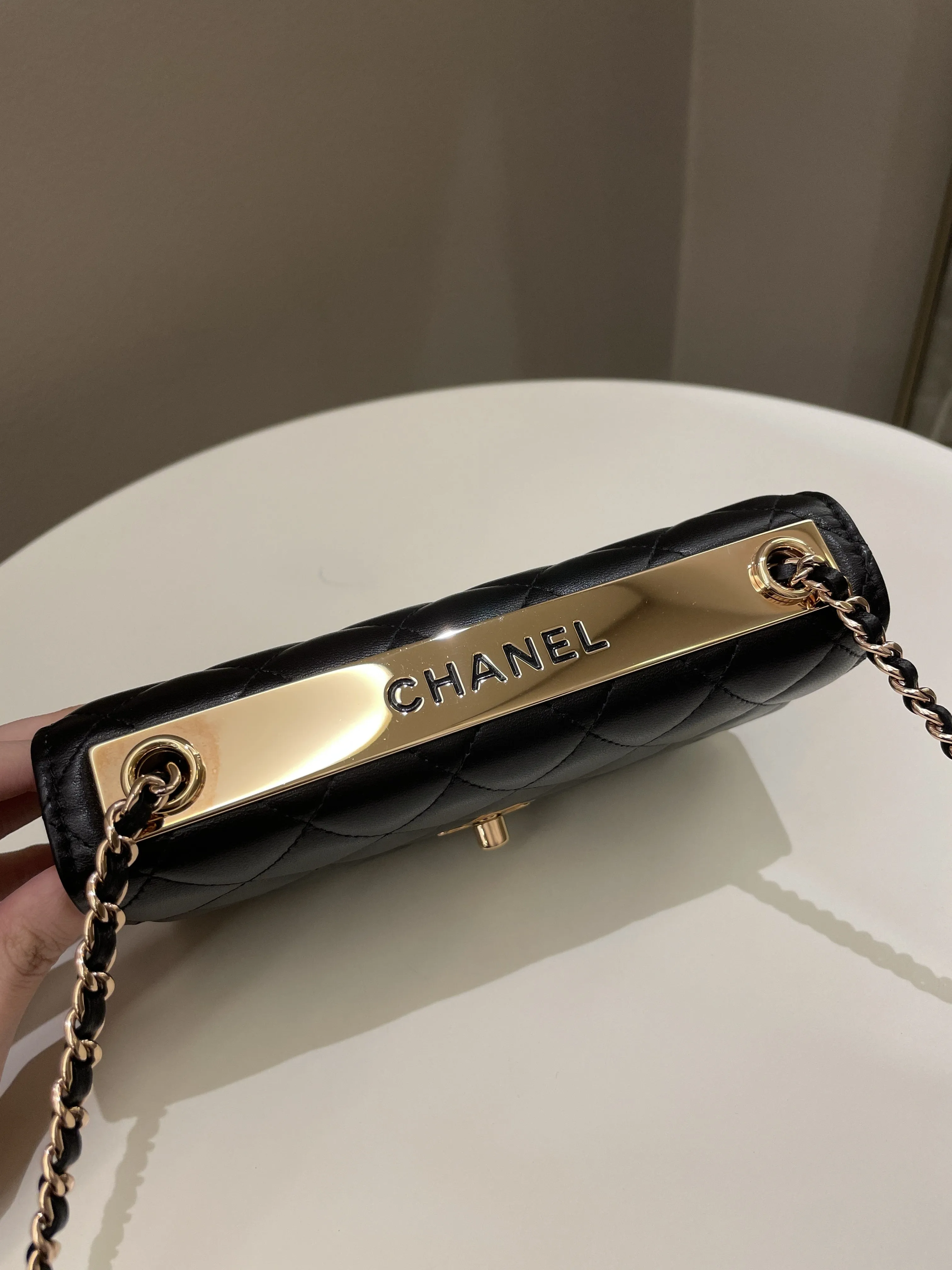 Chanel Trendy CC Wallet On Chain Black Lambskin
