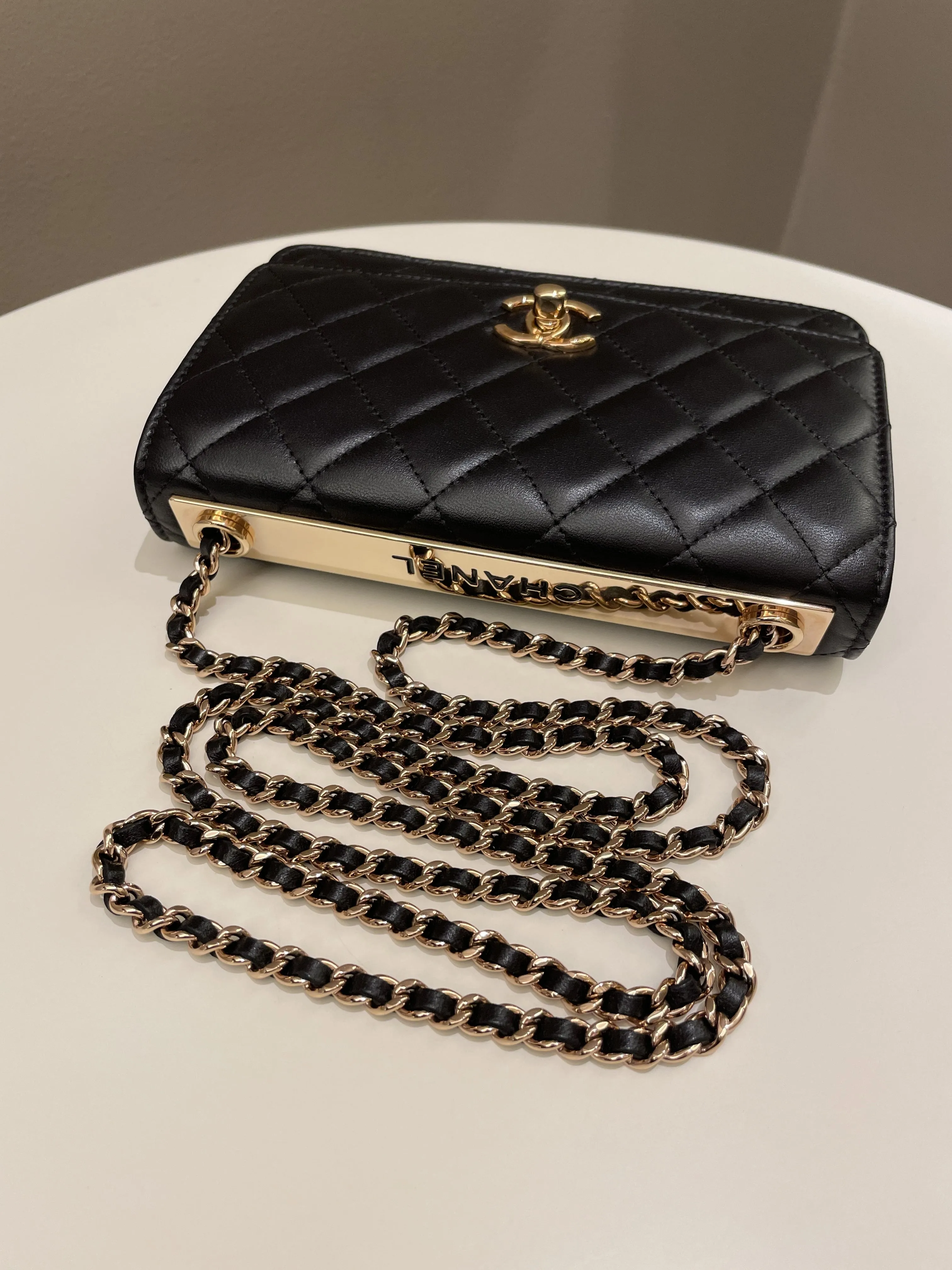 Chanel Trendy CC Wallet On Chain Black Lambskin