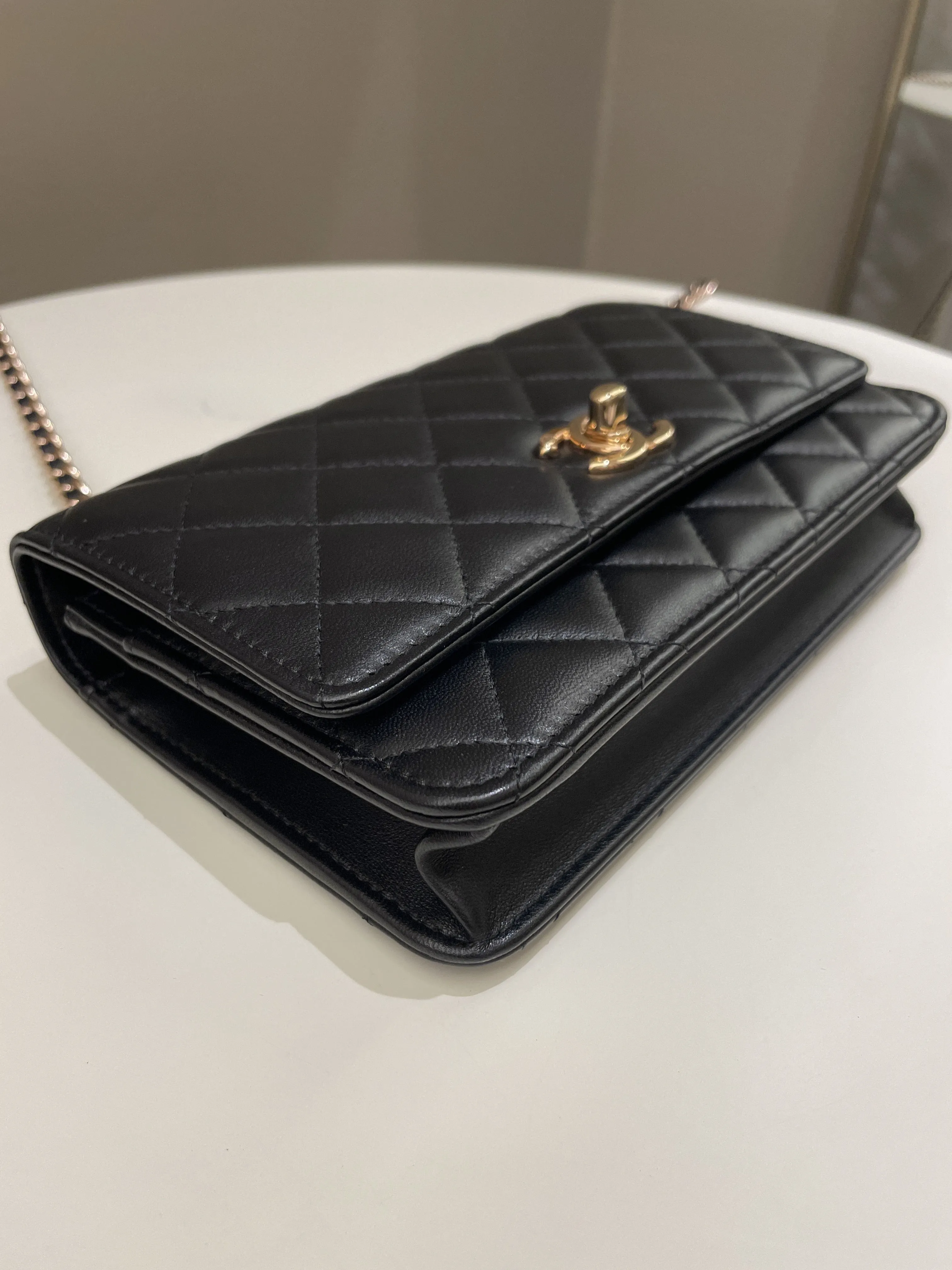 Chanel Trendy CC Wallet On Chain Black Lambskin
