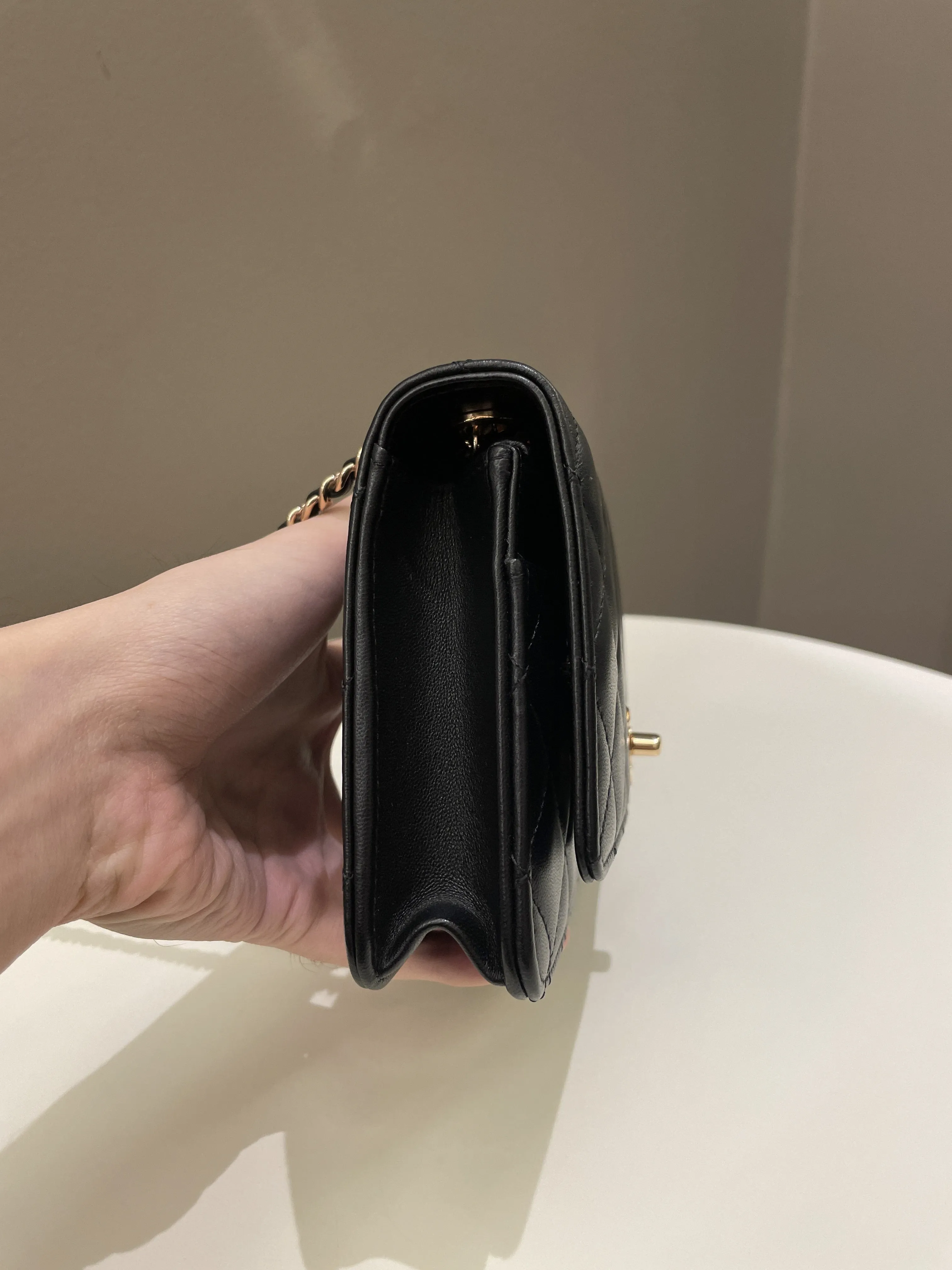 Chanel Trendy CC Wallet On Chain Black Lambskin