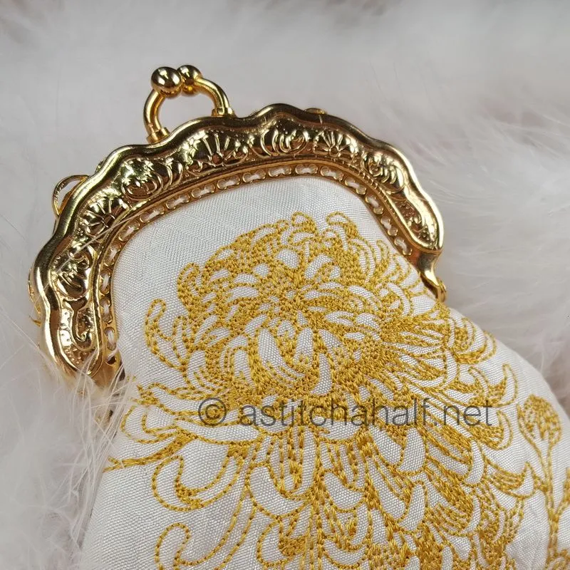 Chrysanthemum Coin Purse with Metal Clip