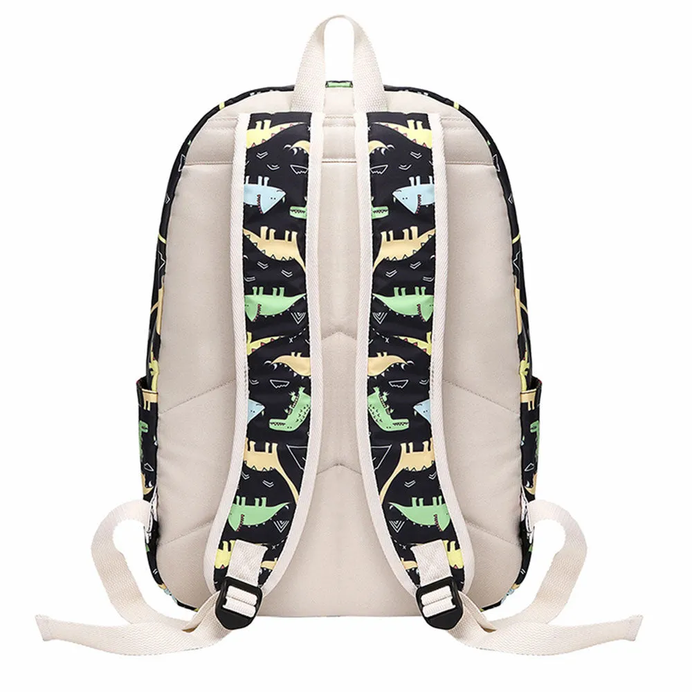 Dinosaur & Unicorn Printing Backpack Sets for Teens Back to School Bookbag for Middle School/Primary School Kids