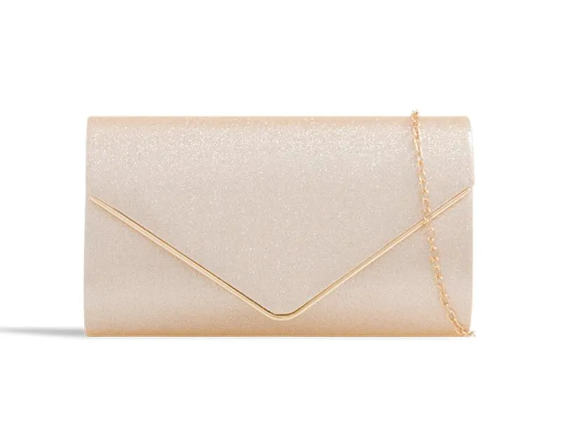 Gold Glitter Clutch Bag