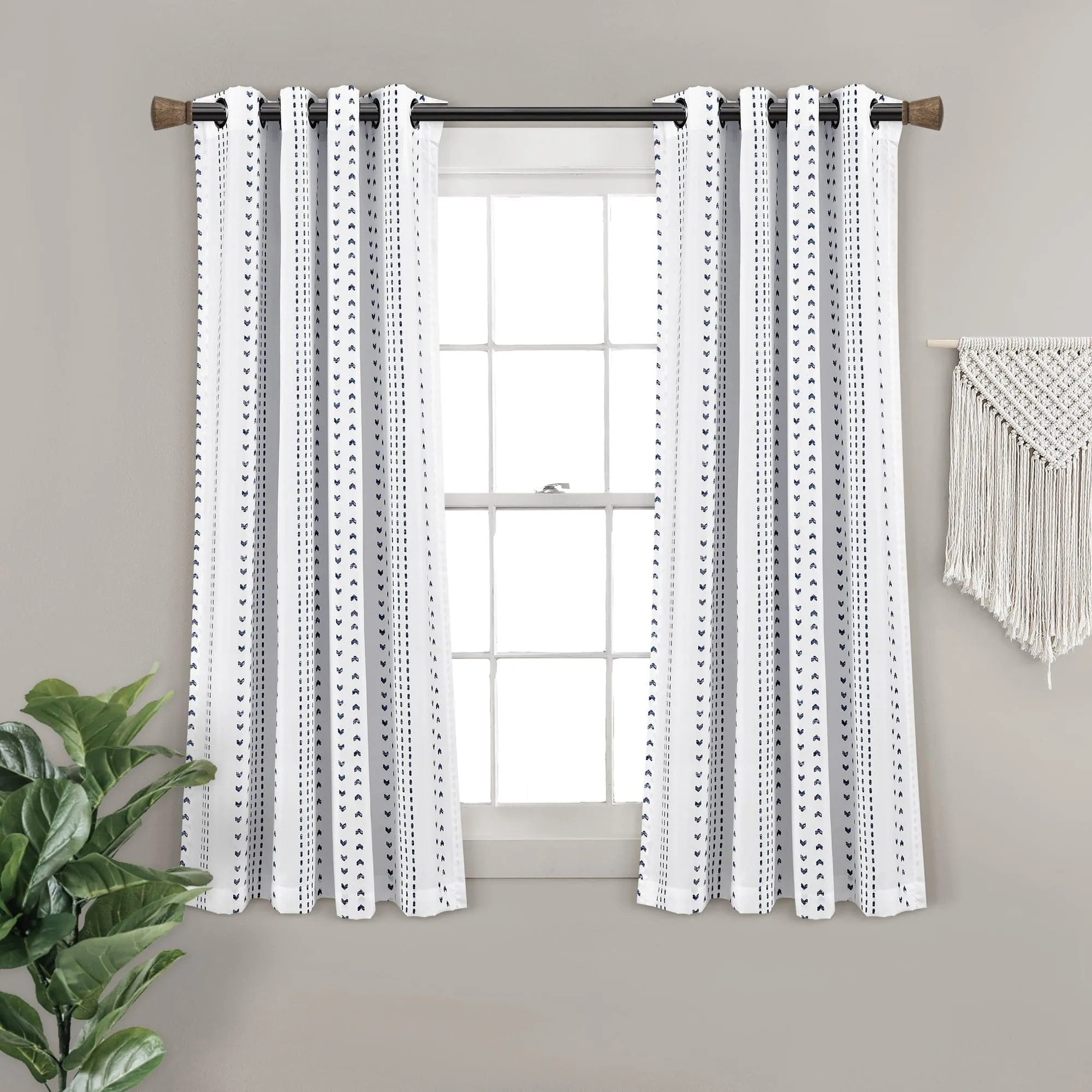 Hygge Stripe Window Curtain Panel Set