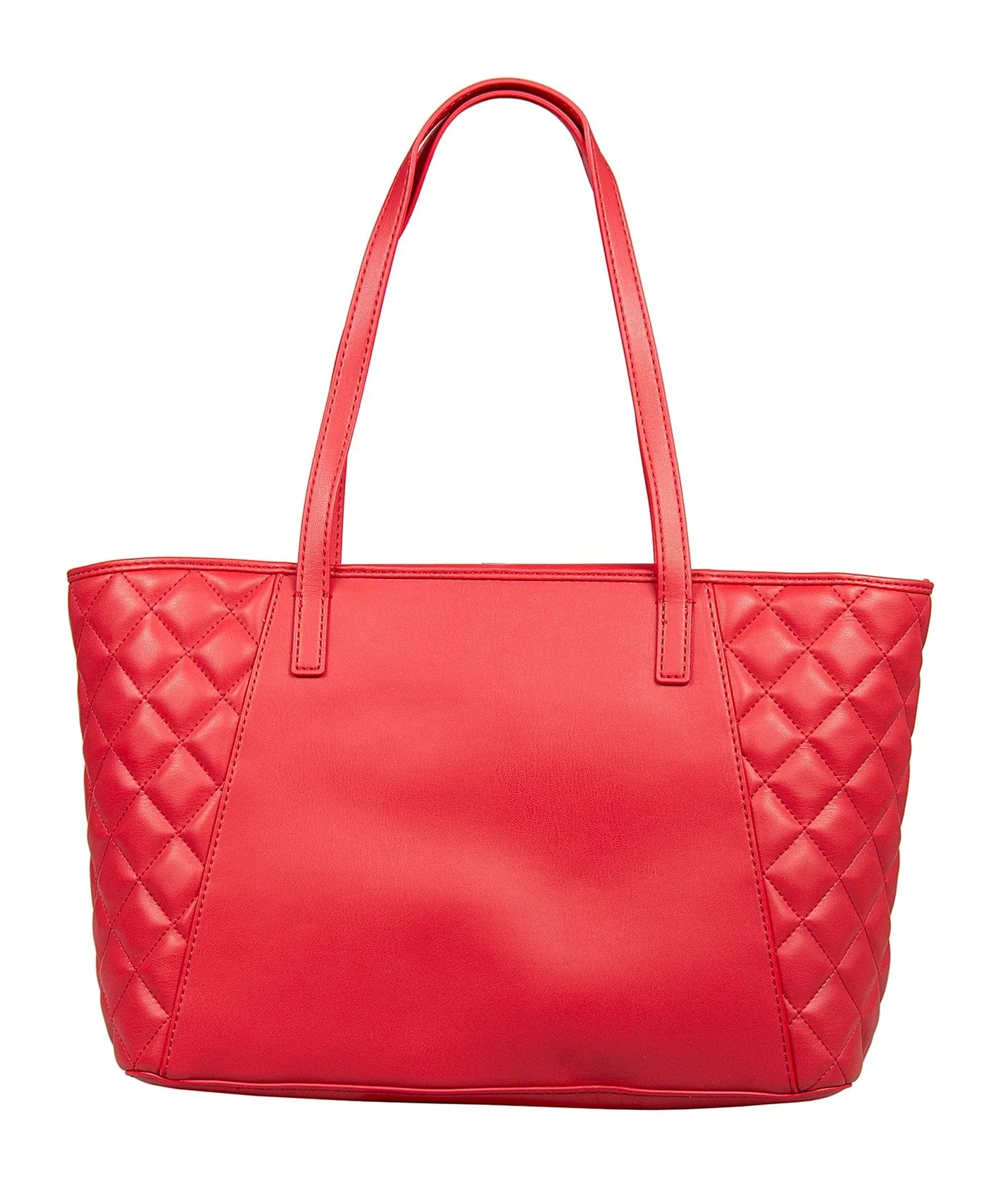 Love Moschino Red Quilted Classic Large Shopper Tote Bag