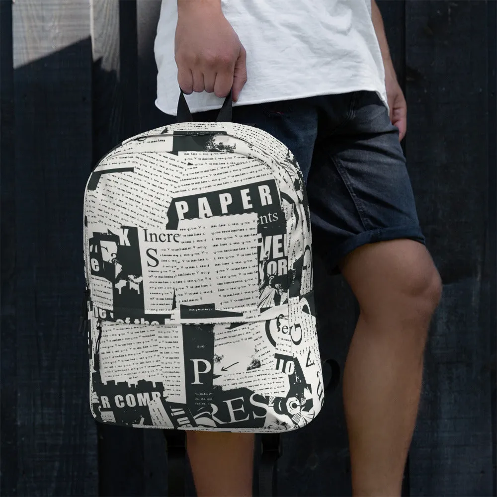 Newspaper Print Backpack