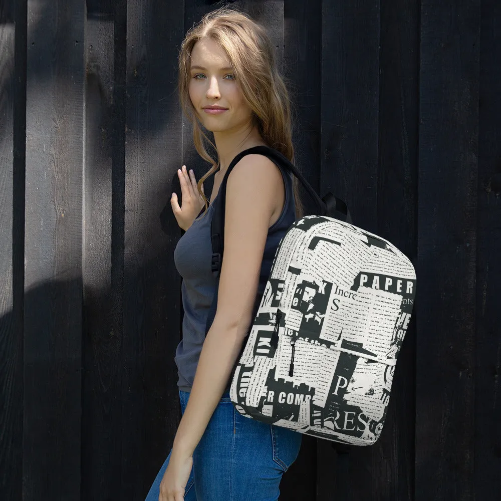 Newspaper Print Backpack