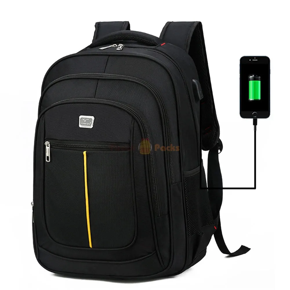 Travel Backpack with USB Charging Port for Teen Boys Oxford Large Capacity School Bag Top Level