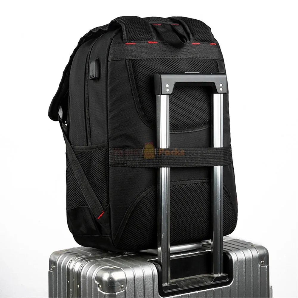 Travel Backpack with USB Charging Port for Teen Boys Oxford Large Capacity School Bag Top Level
